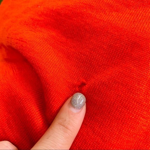 J. Lindeberg V Neck Sweater Wool Orange Medium - Picture 4 of 8